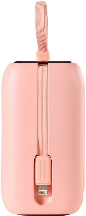Powerbank Joyroom JR-L012, 10000mAh, 22.5W, me 2 kabllo të integruara USB-C dhe Lightning, Rozë