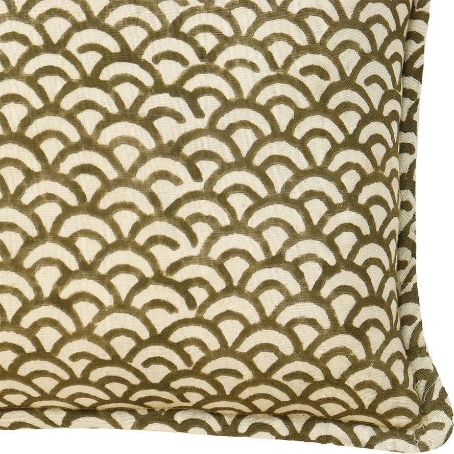 Jastëk dekorativ Calliste C, pambuk, ngjyrë ulliri-bezhë, 40x60cm