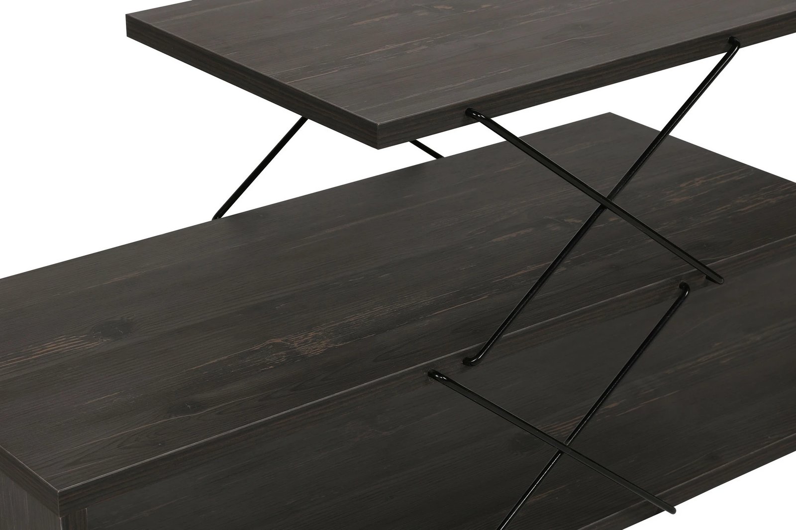 Komodë TV Hanah Home, dizajn Zigzag, ngjyrë kafe e errët