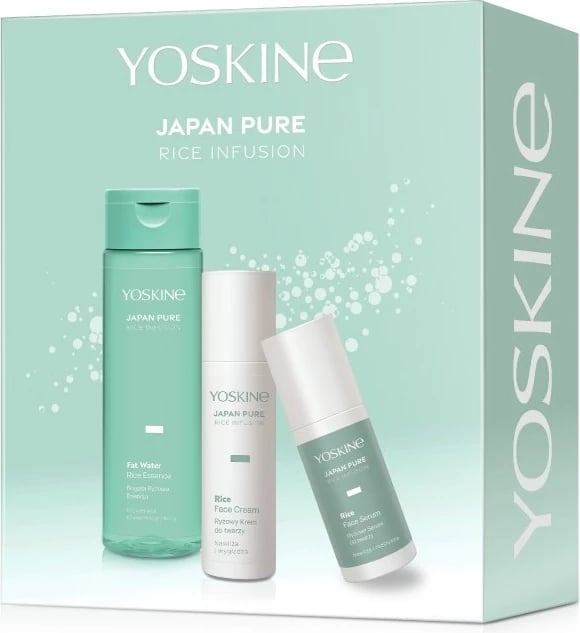Set për fytyrë Yoskine Japan Pure Rice Infusion për femra, serum 30ml + krem 50ml + esencë 200ml
