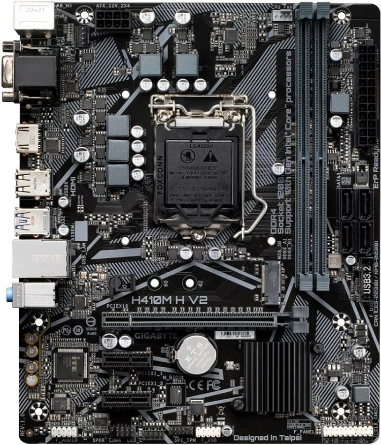 Pllakë amë Gigabyte H410M H V2, Socket LGA1200, micro ATX, DDR4, e zezë