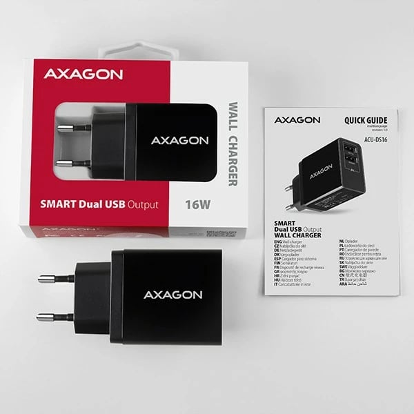 Karikues muri AXAGON ACU-DS16, 16W, 2x USB-A, i zi