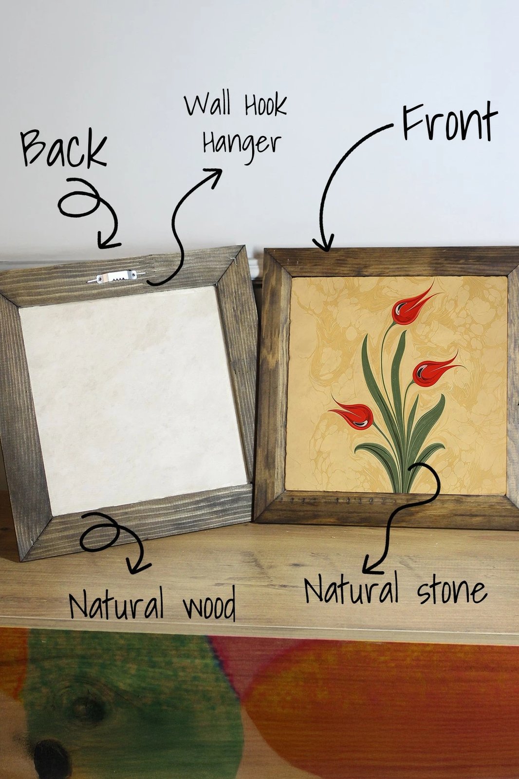 Pikturë dekorative me kornizë, Wallity, Ersytastablo44 - 26, shumëngjyrëshe, 26x26cm