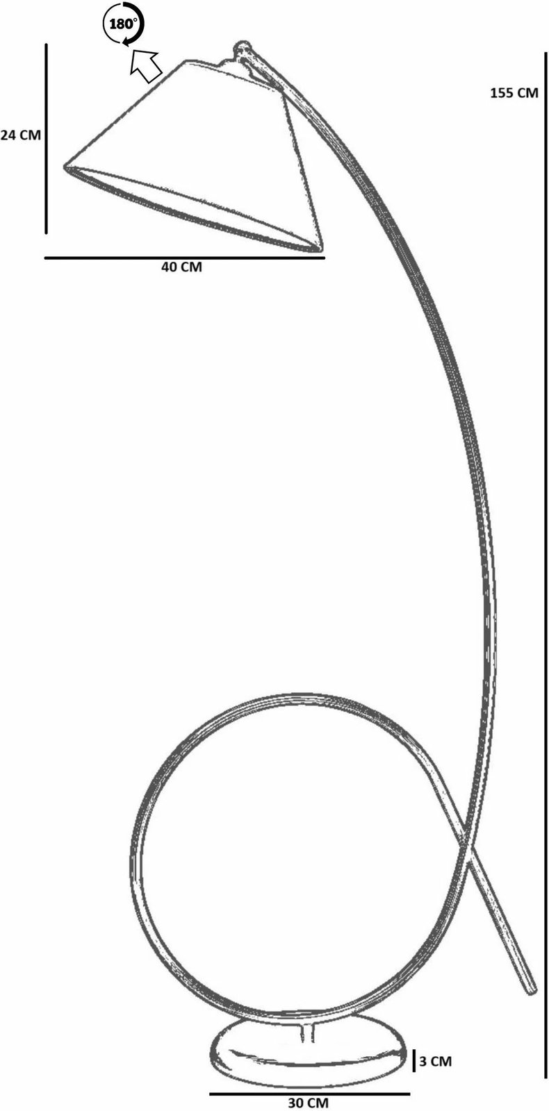 Llambë dyshemeje Opviq, krem dhe e zezë, 8965-5