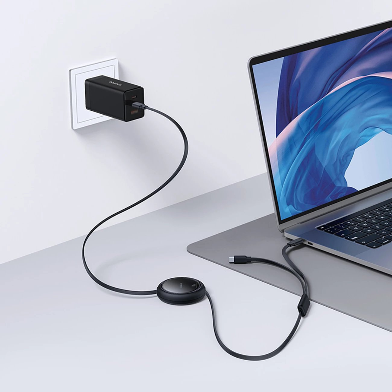 Kabllo tërheqëse USB-C Baseus Bright Mirror Series, 2x USB-C, 100W, 1m, e zezë