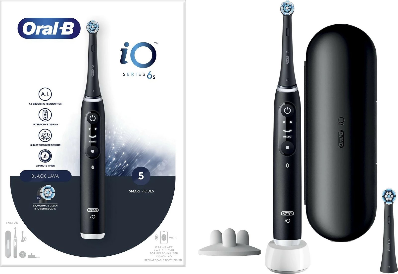 Furçë dhëmbësh elektrike Oral-B iO 6, 5 mënyra, e zezë