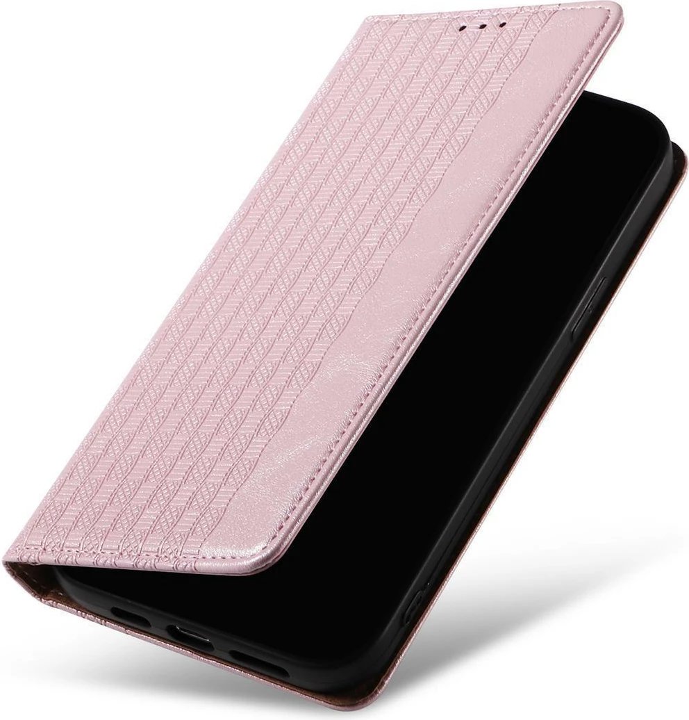 Mbështjellës Hurtel Magnet Strap Case për iPhone 14 Pro, portofol, qëndrim, rozë