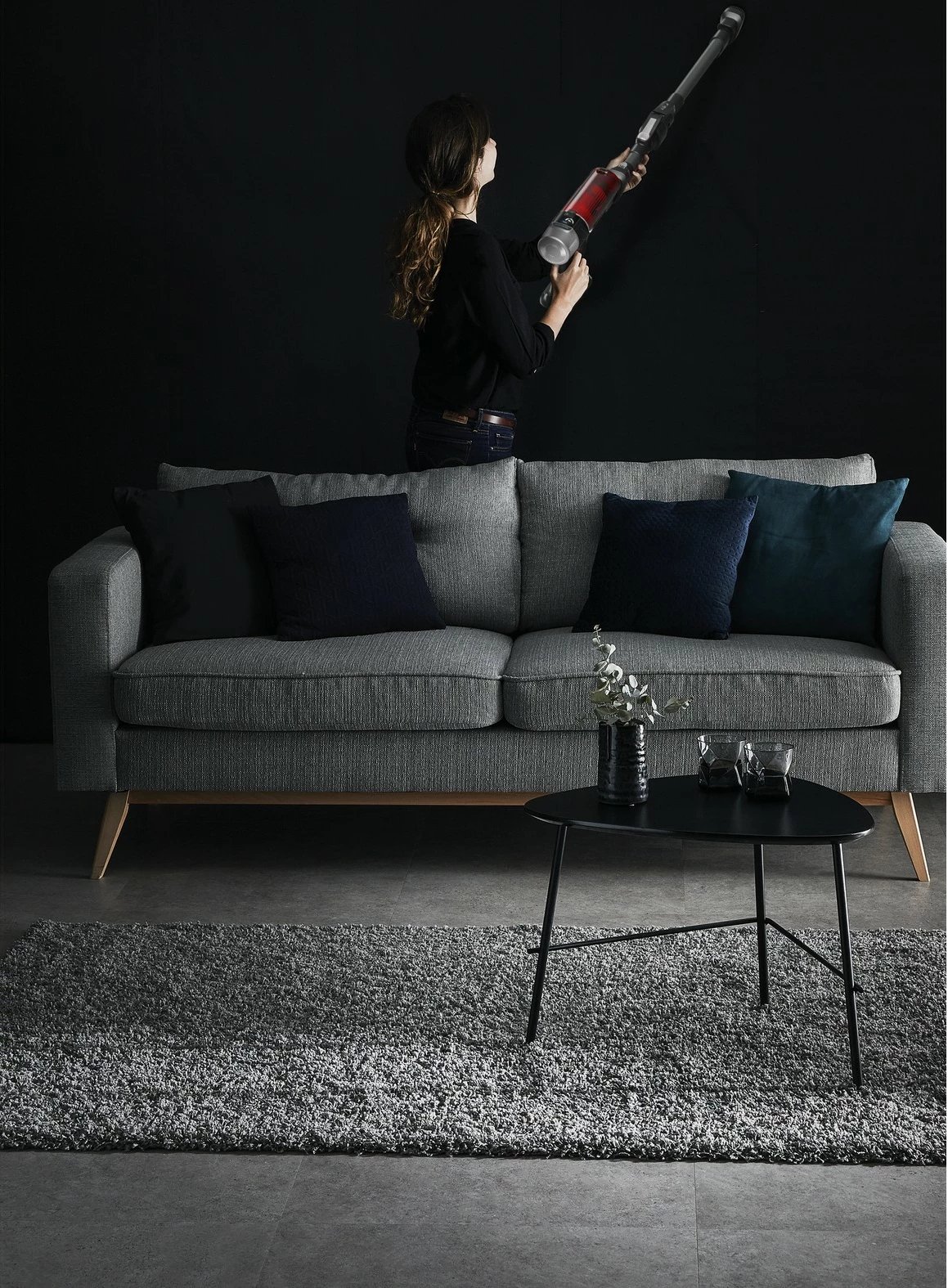 Fshesë me korrent pa kabllo Rowenta X-Force Flex 9.60 Animal RH2078, e zezë/kuqe