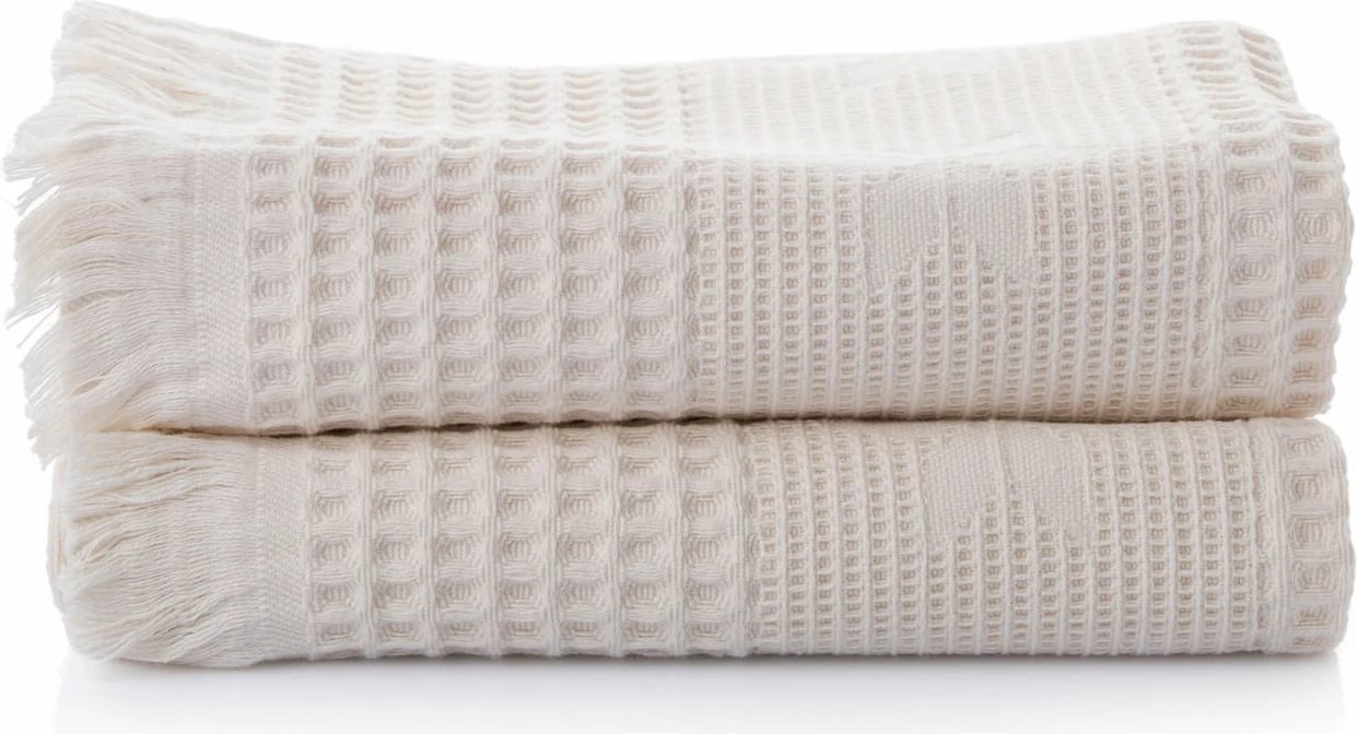 Set peshqirësh banje (2 copë), Mijolnir, Sara, ngjyrë ecru