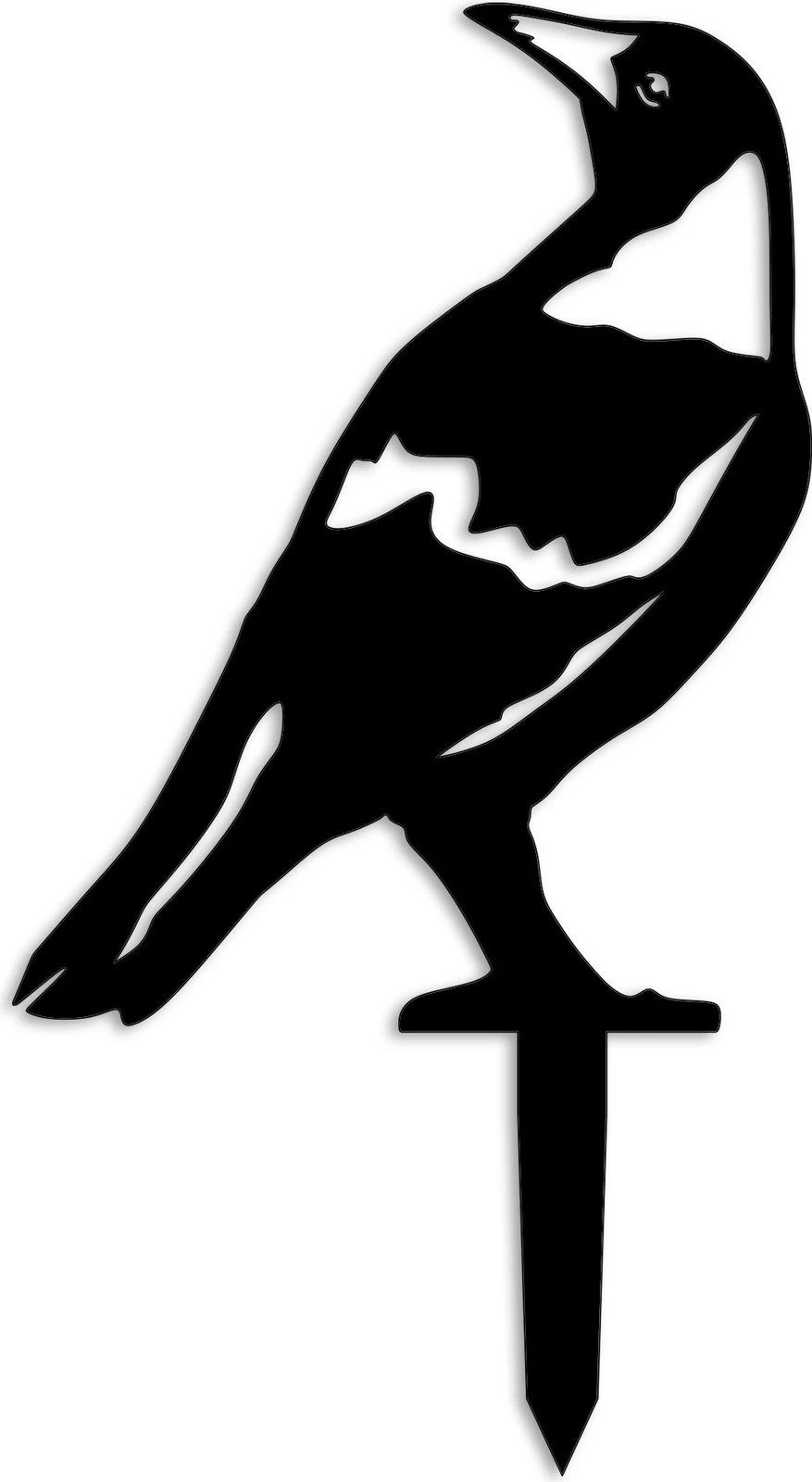 Objekt dekorativ për kopsht, dizajn Aberto, Zogu 01, ngjyrë e zezë, 50x27cm