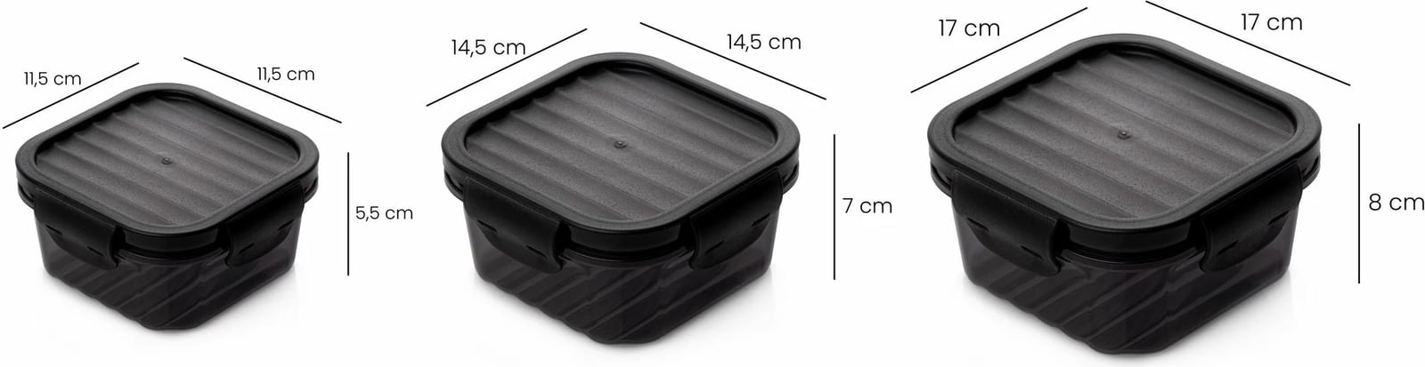 Set kuti për ruajtje (6 copë), Hermia, ET-00113, ngjyrë antracit