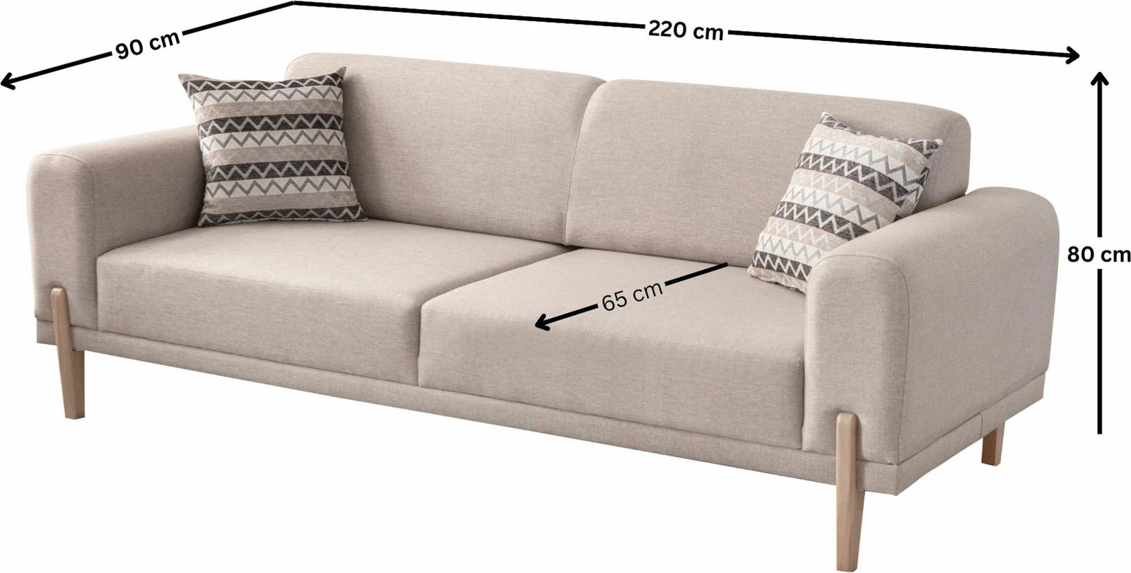Divan-krevat 3 vende, Atelier del Sofa, ngjyrë moka-krem