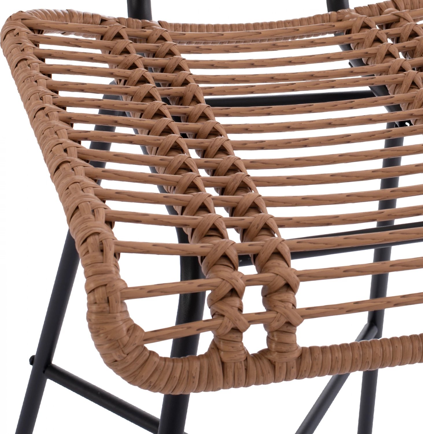Karrige për bar metalike EDDIE me jastëk FH5708 me wicker bezhë 45x46.5x115 cm