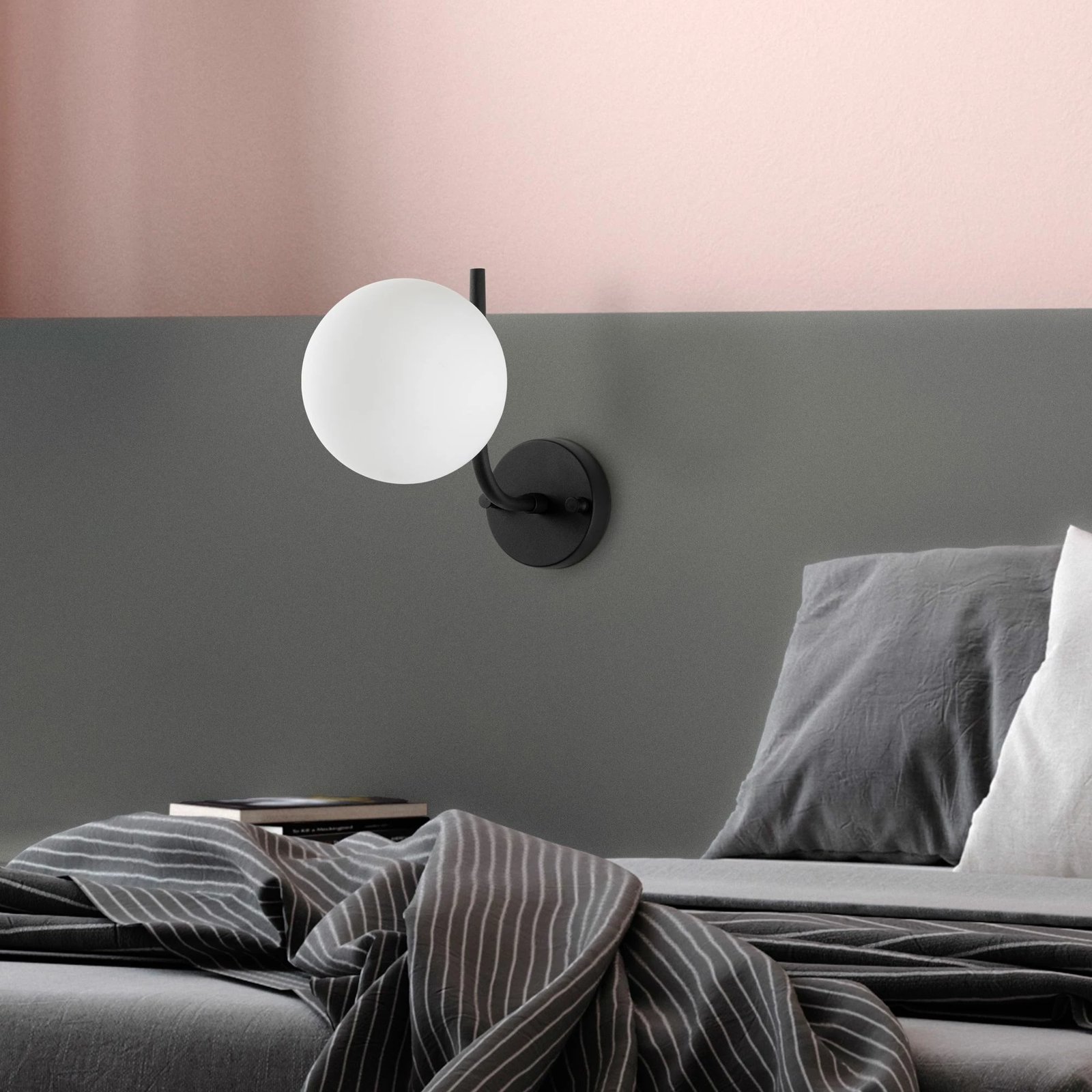 Llambë muri Opviq, Antler - 15016, metal e zi, kapak qelqi, 15x29x23cm