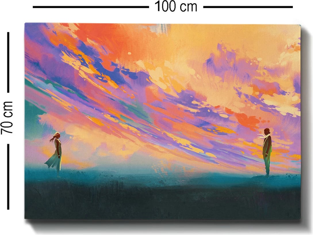 Pikturë dekorative në kanavacë, shumëngjyrëshe, 70x100cm, kornizë druri