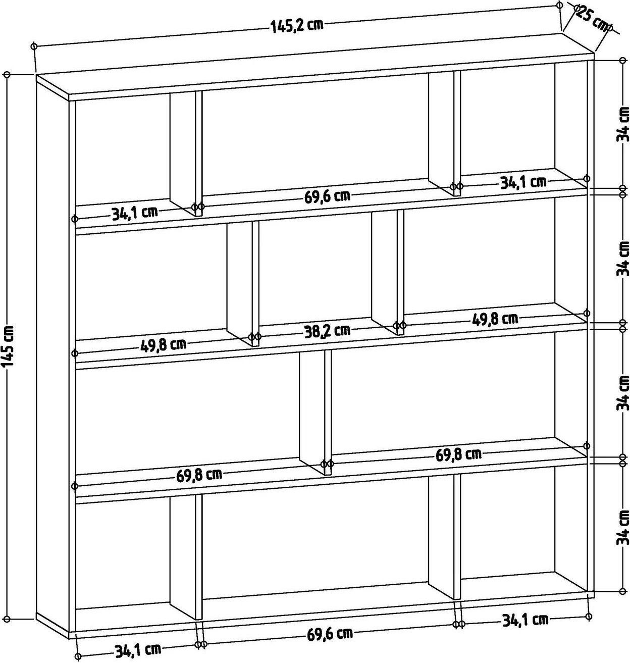 Raft librash Skye Decor, ngjyrë lis dhe e bardhë, Hodbi