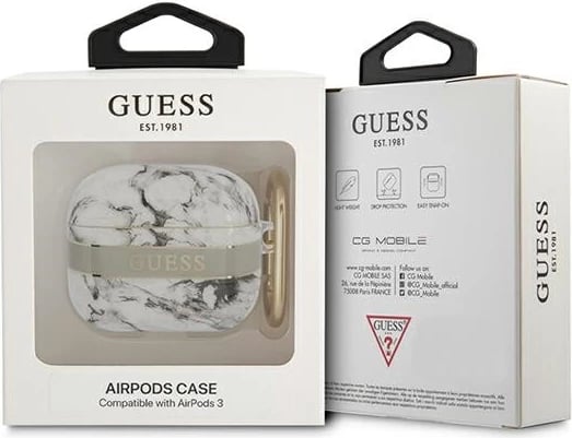 Mbështjellës Guess Marble Strap për AirPods 3, Gri