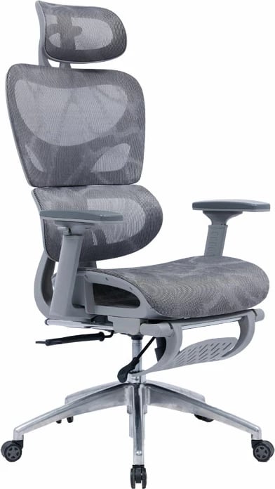 Karrige menaxheri për zyre me mbështetëse këmbësh Thelonius rrjetë gri