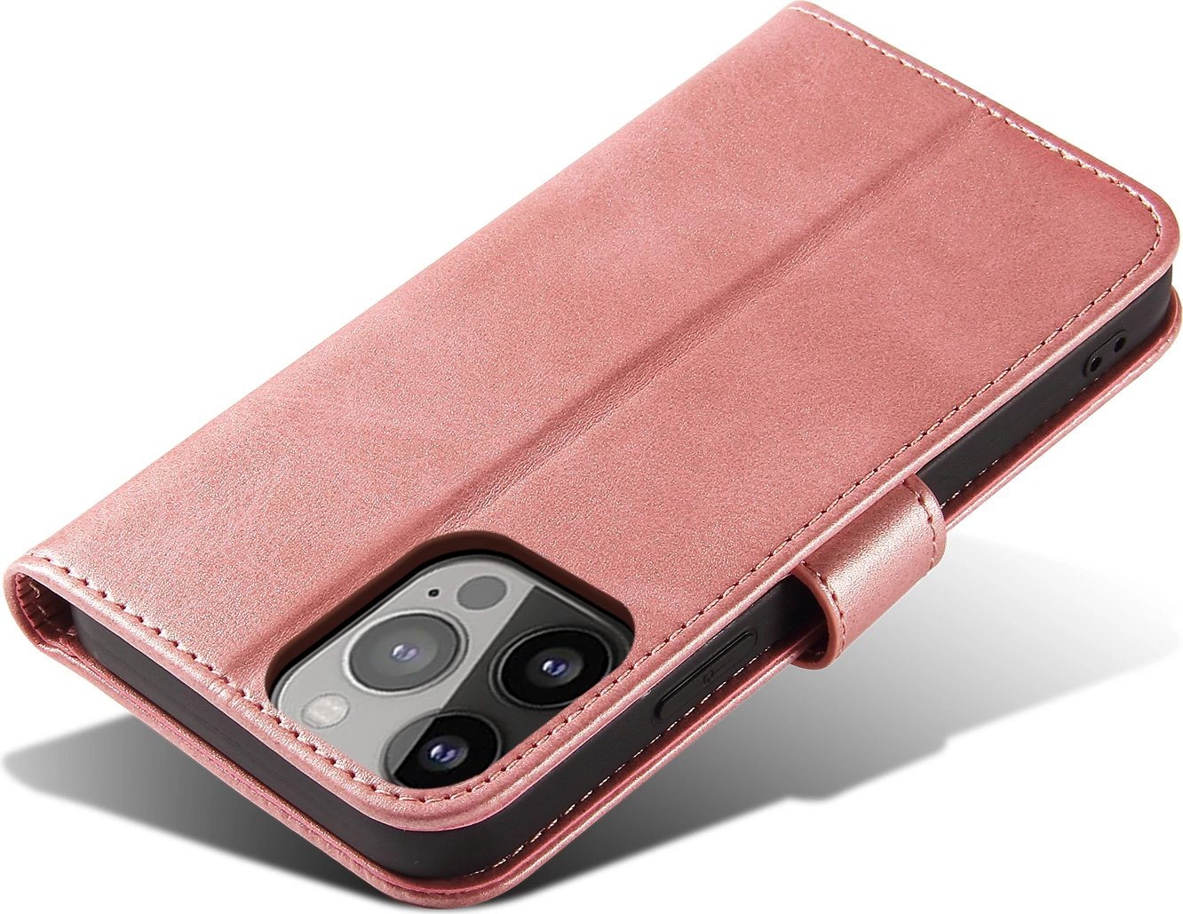 Mbështjellës Hurtel Magnet Case bookcase me kapëse, për iPhone 13 Pro, Rozë