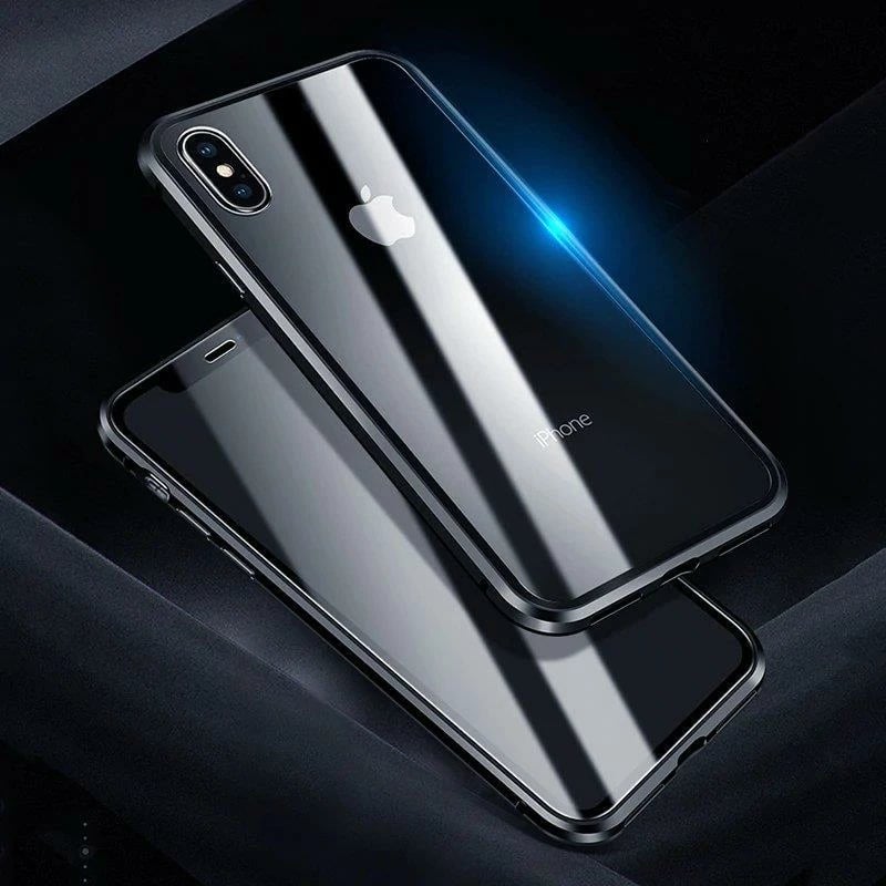Mbështjellës Wozinsky Full Magnetic Case për Vivo X60, xham i integruar, i zi-transparent
