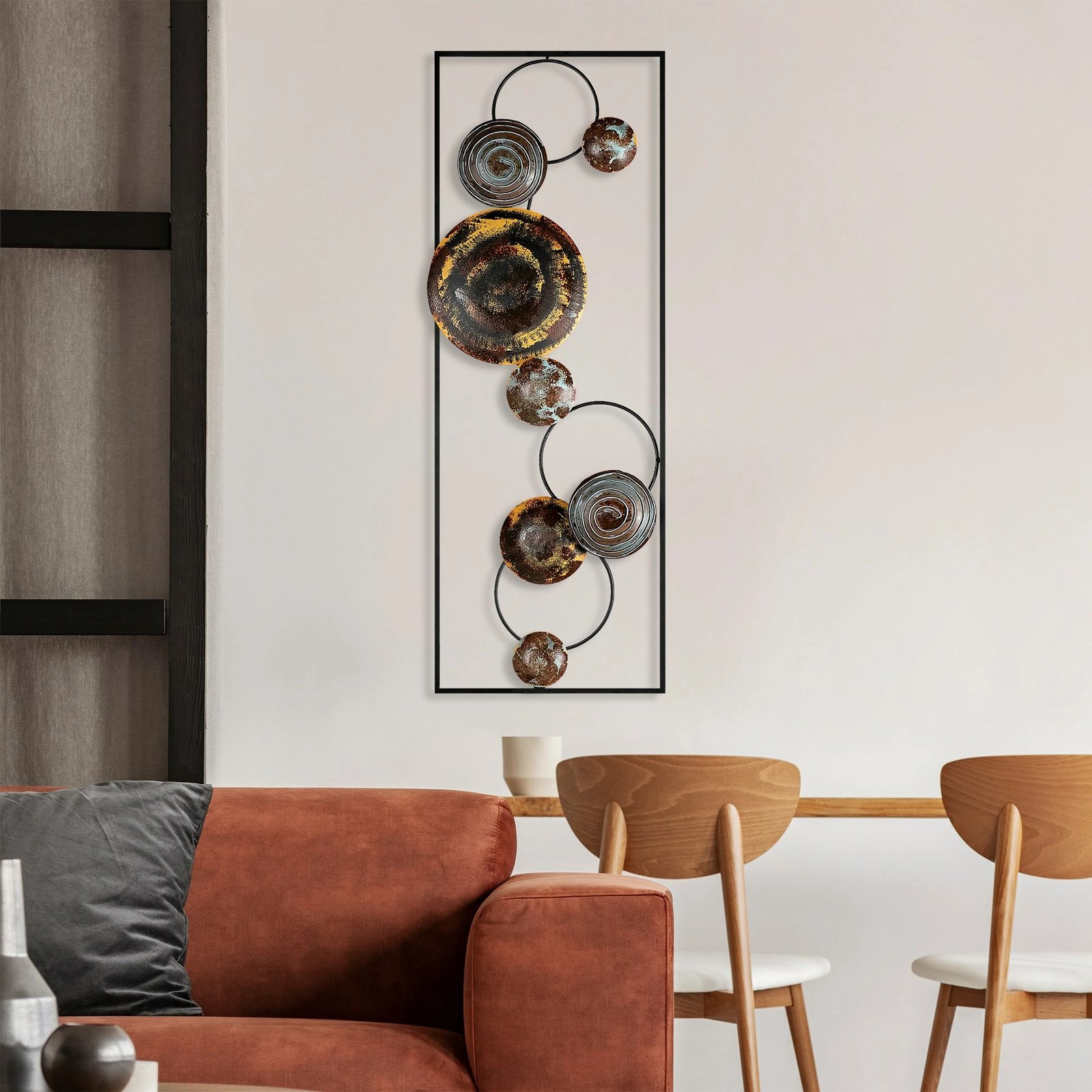 Aksesor dekorativ metalik për mur Wallity, teksturë, shumëngjyrësh - 5