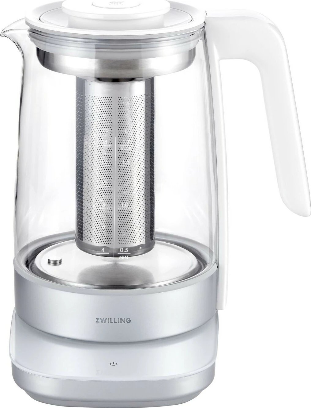 Ibrik elektrik Zwilling 53102-500-0, 1.7L, 1850W, xham, i bardhë, termostat i rregullueshëm