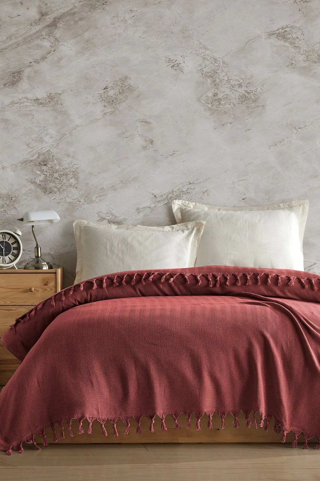 Batanije Double Pique, Berlino, ngjyrë e kuqe kafe