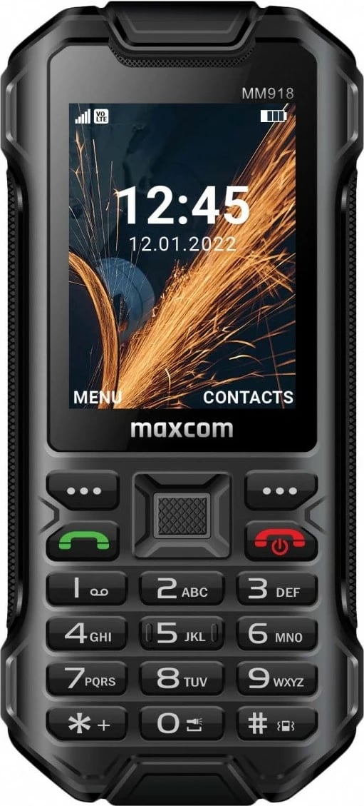 Telefon i fortë Maxcom MM918 4G VoLTE, i zi