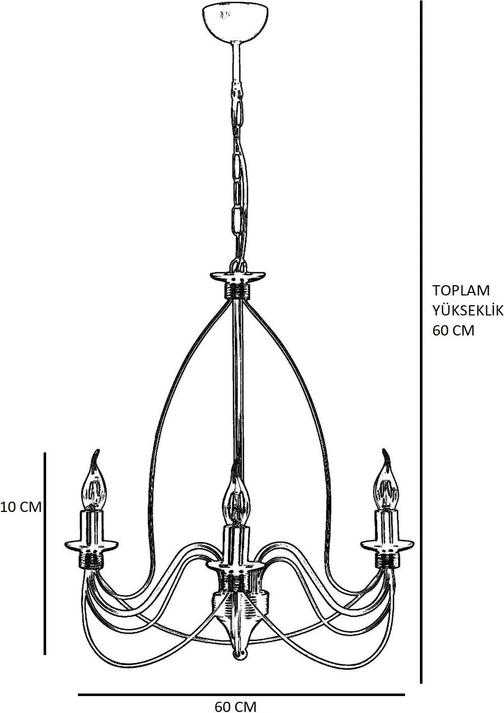 Llambadar Opviq, model 7755-3, shumëngjyrësh, 60cm