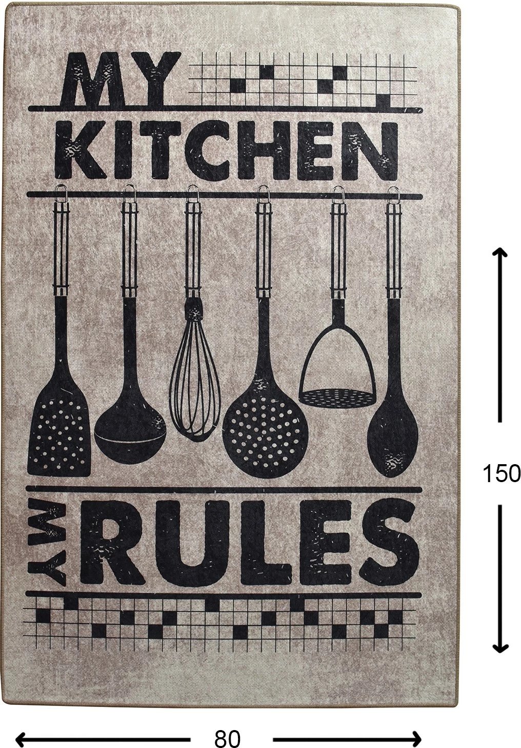 Qilim për korridor ose kuzhinë, shumëngjyrësh, 80x150cm, Conceptum Hypnose, Rules