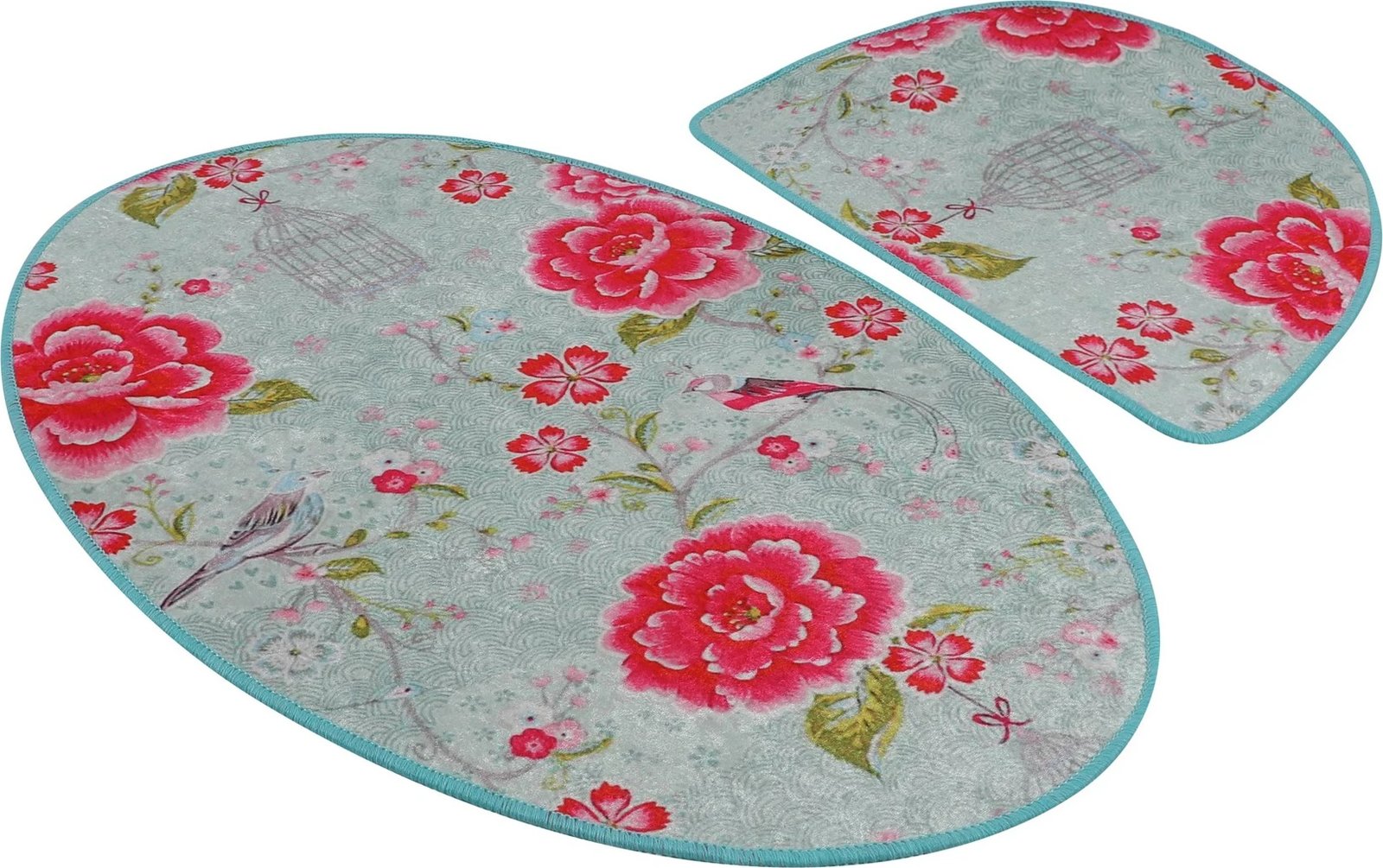 Set tapetash banjoje, dy copë, Mijölnir Lara, shumëngjyrëshe, ovale