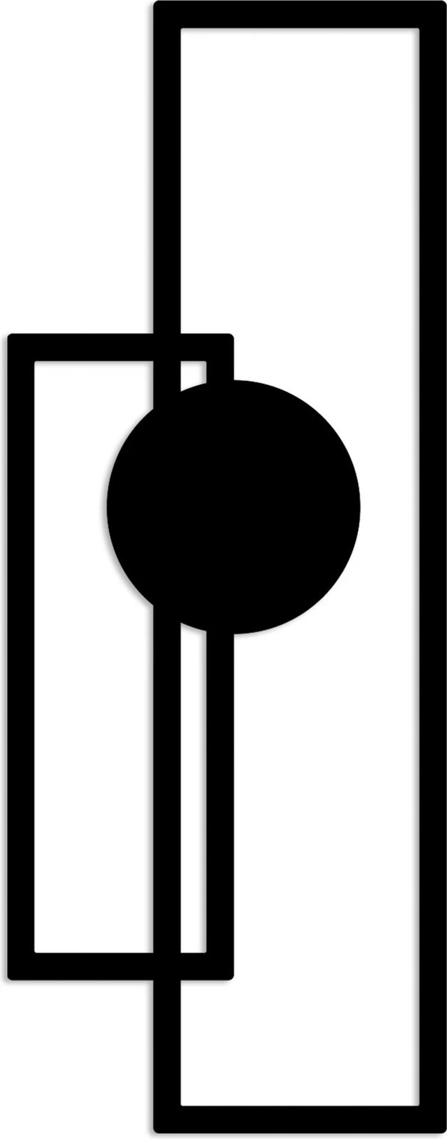 Aksesor dekorativ metalik për mur, Wallity Astratto-1, ngjyrë e zezë, 32x85cm