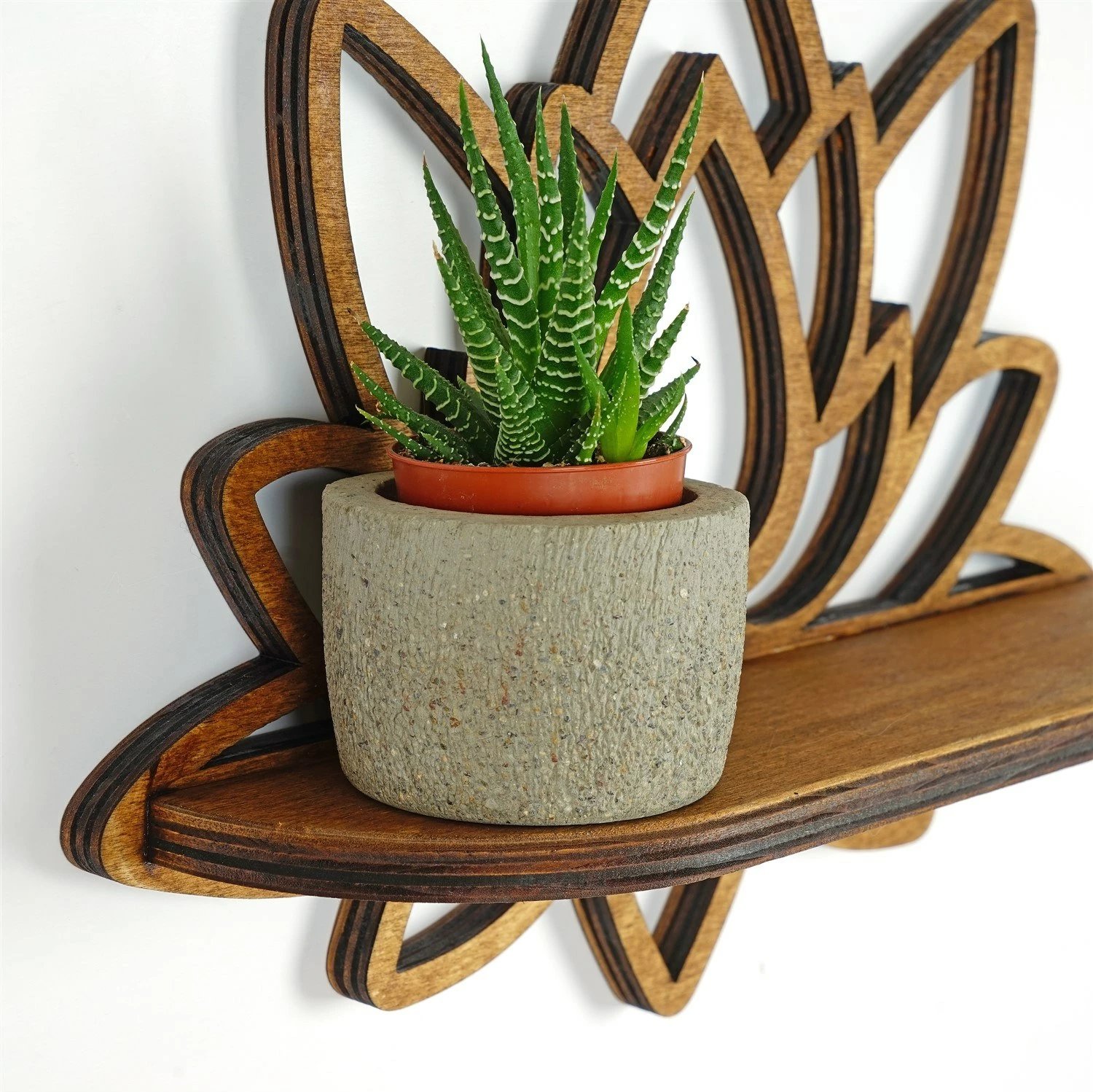 Raf muri Hanah Home, Raf264, ngjyrë arre, 33x26x10 cm