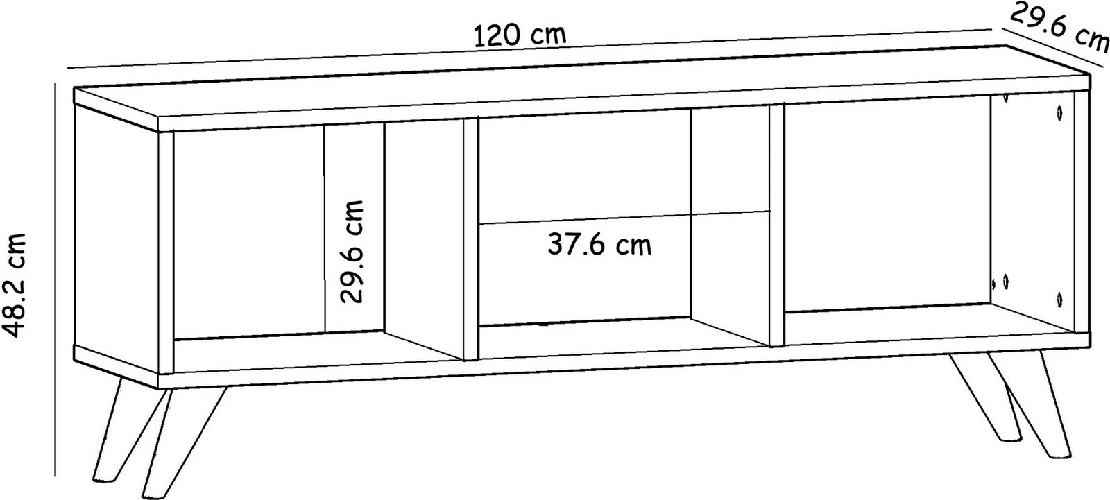 Komodë TV Hanah Home, Tina, ngjyrë safir
