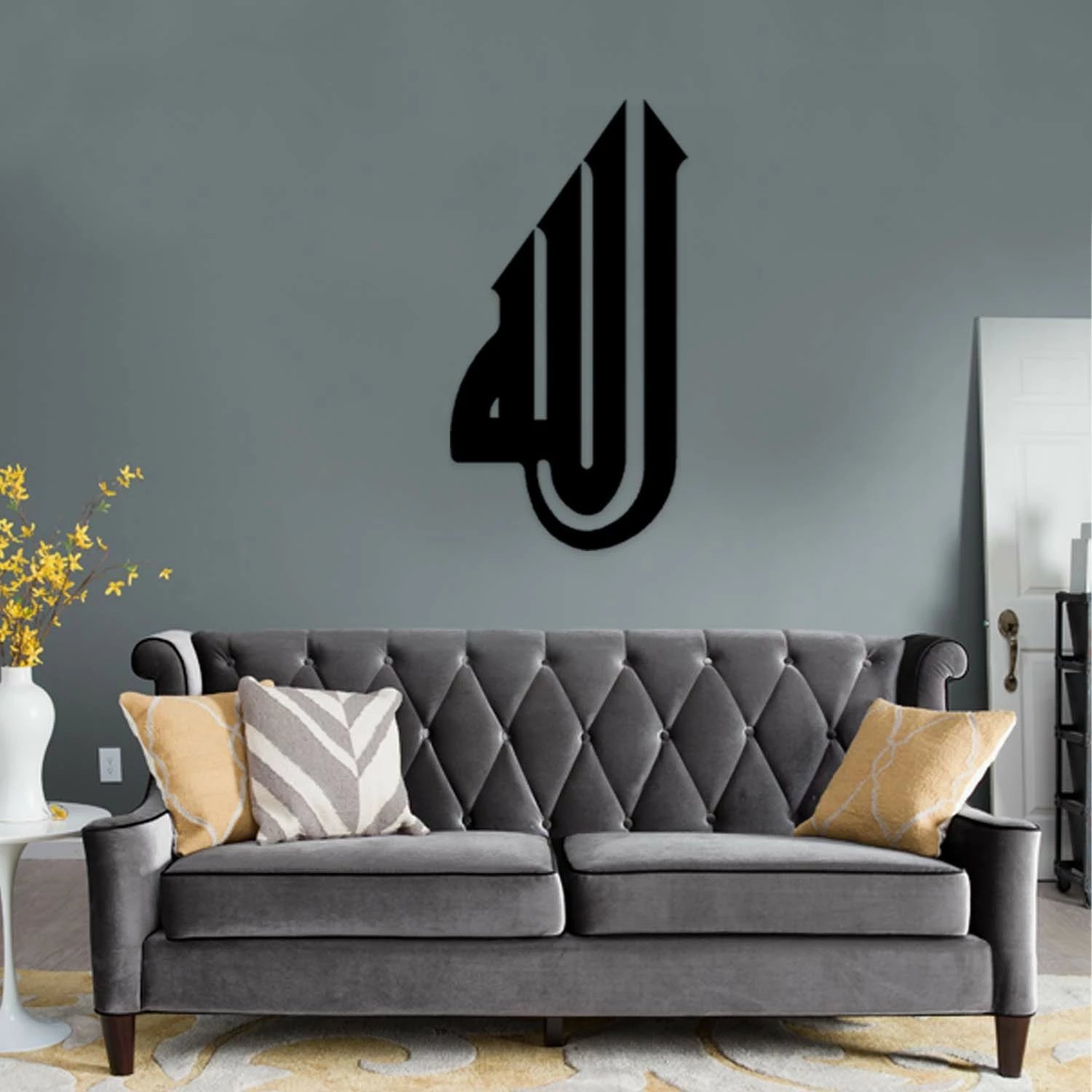 Aksesor dekorativ metalik për mur, Wallity, Allah 04