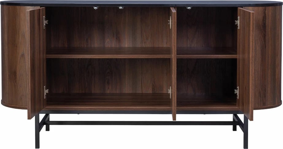 Bufe ovale me 3 dyer, ngjyrë arre, 150x45x74 cm