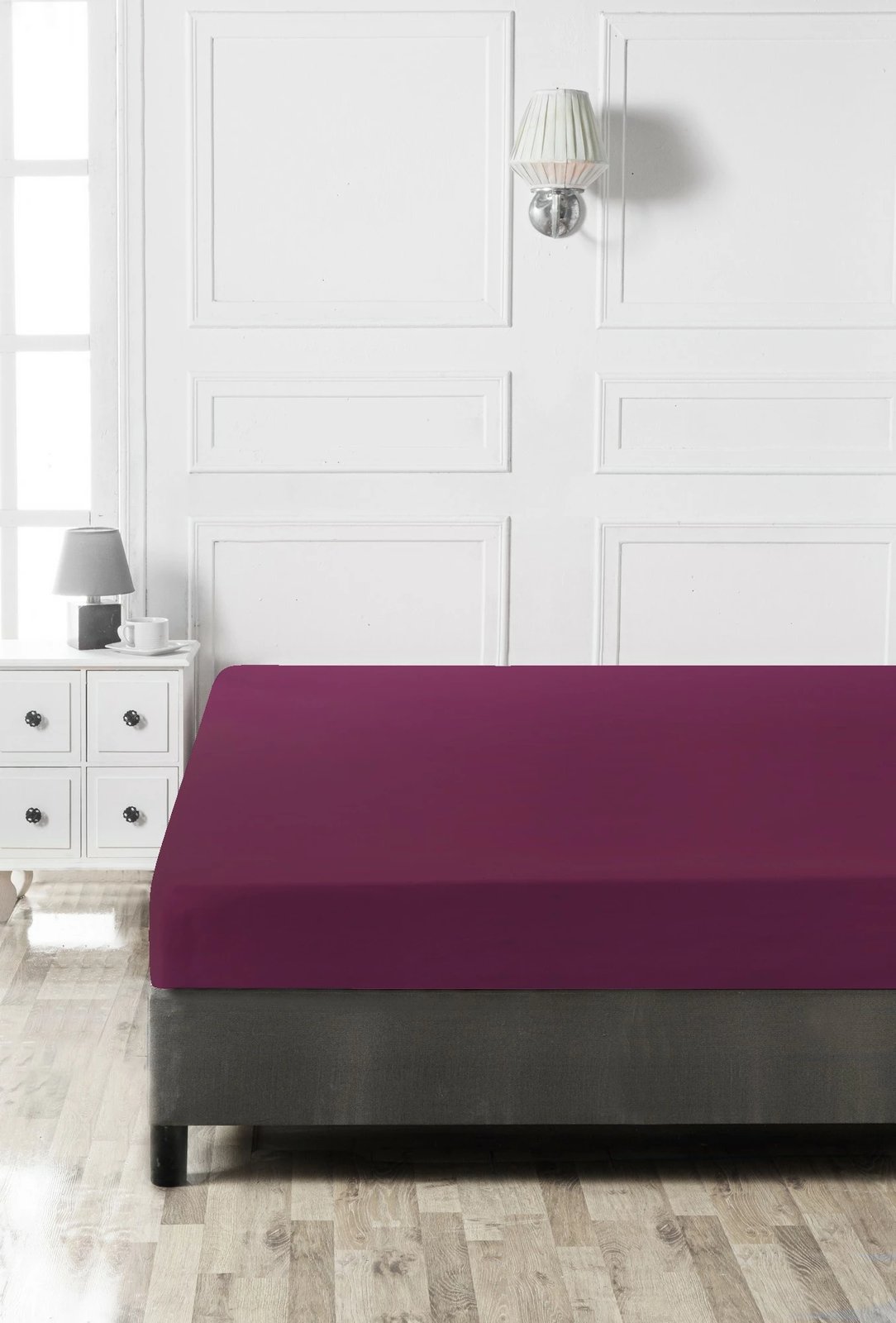 Çarçaf i vogël me lastik, ranforce, ngjyrë vjollcë, L'essentiel