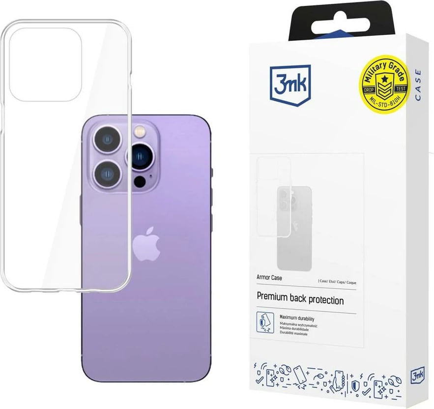 Mbështjellës 3mk Armor Case për iPhone 14 Pro, transparent