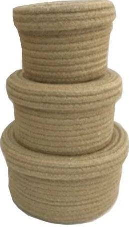 Set shporta të endura NEXT me kapak Ø21xH11cm, Ø18xH10.5cm, Ø14xH9.5cm