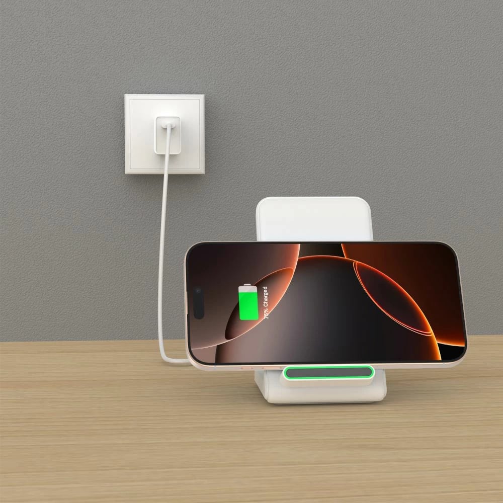 Karikues wireless Tech-Protect QI15W-A40, 15W, i bardhë