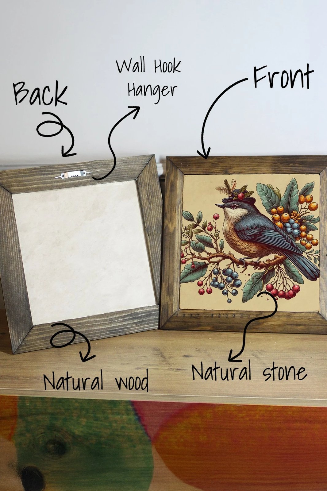 Pikturë dekorative me kornizë, Wallity, Ersytastablo23 - 26, shumëngjyrëshe, 26x26cm