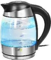 Çajnik elektrik me rregullim temperature, Lafe CEG005, 1.8 L, 2200 W, xhami, i zi/inox/transparente