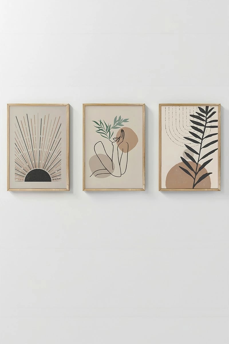 Pikturë dekorative me kornizë (3 copë), Wallity, 3Dartsohoset18