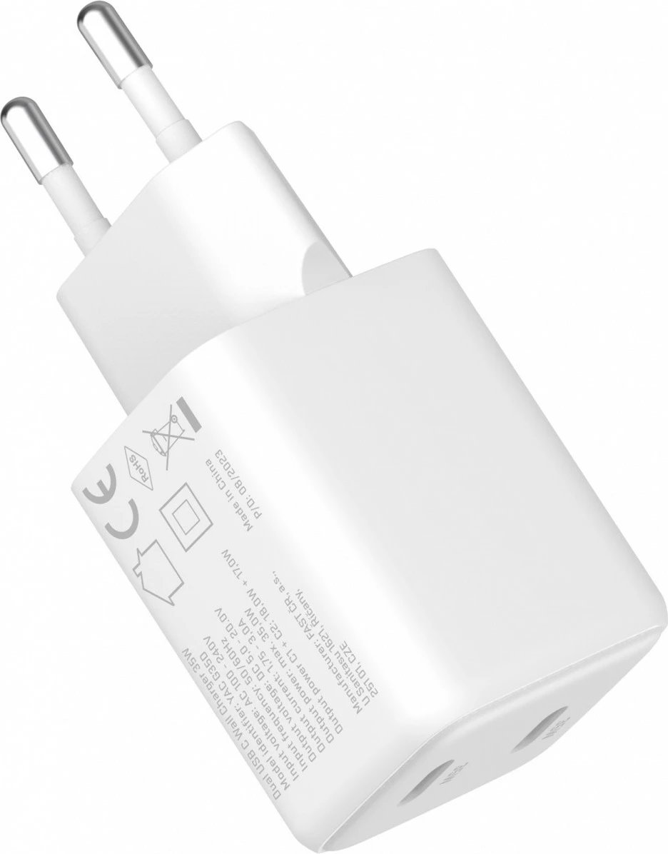Karikues muri YENKEE YAC G35D VOLT, 35W, 2x USB Type-C, i bardhë