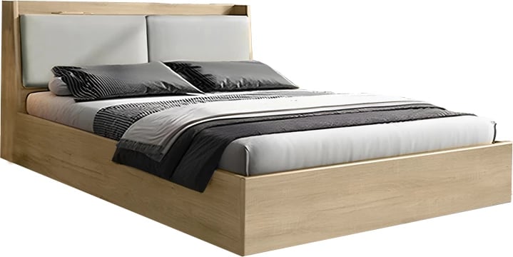 Krevet dopio Akvare mdf ngjyrë natyrale 150x200cm