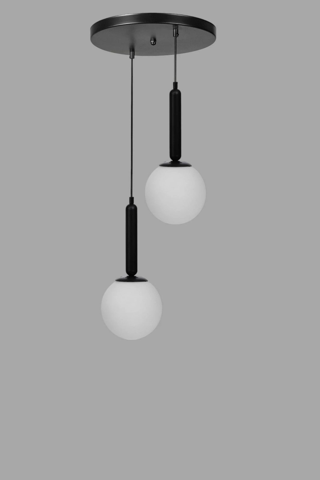 Llambë tavani Opviq, 9057-2, metal dhe xham, e bardhë/zezë