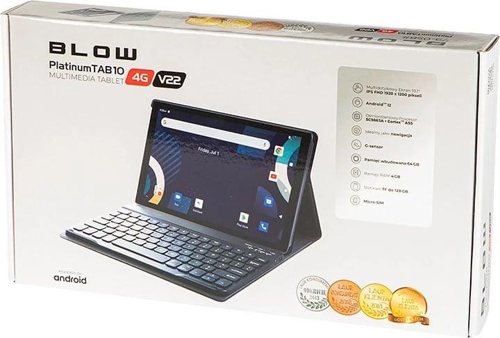Tableti BLOW PlatinumTAB10 4G V22, 4GB/64GB, gri i errët
