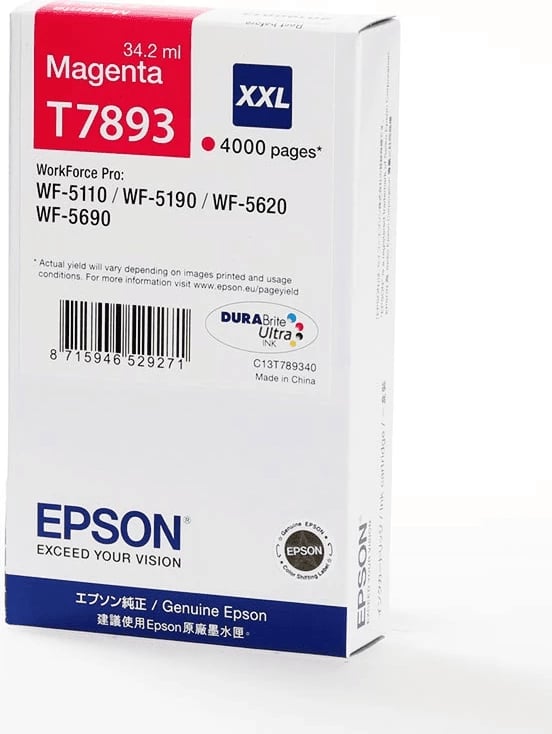 Bojë printeri, Epson, T7893 / C13T789340, XXL 34.2 ml 4000 faqe, Magenta