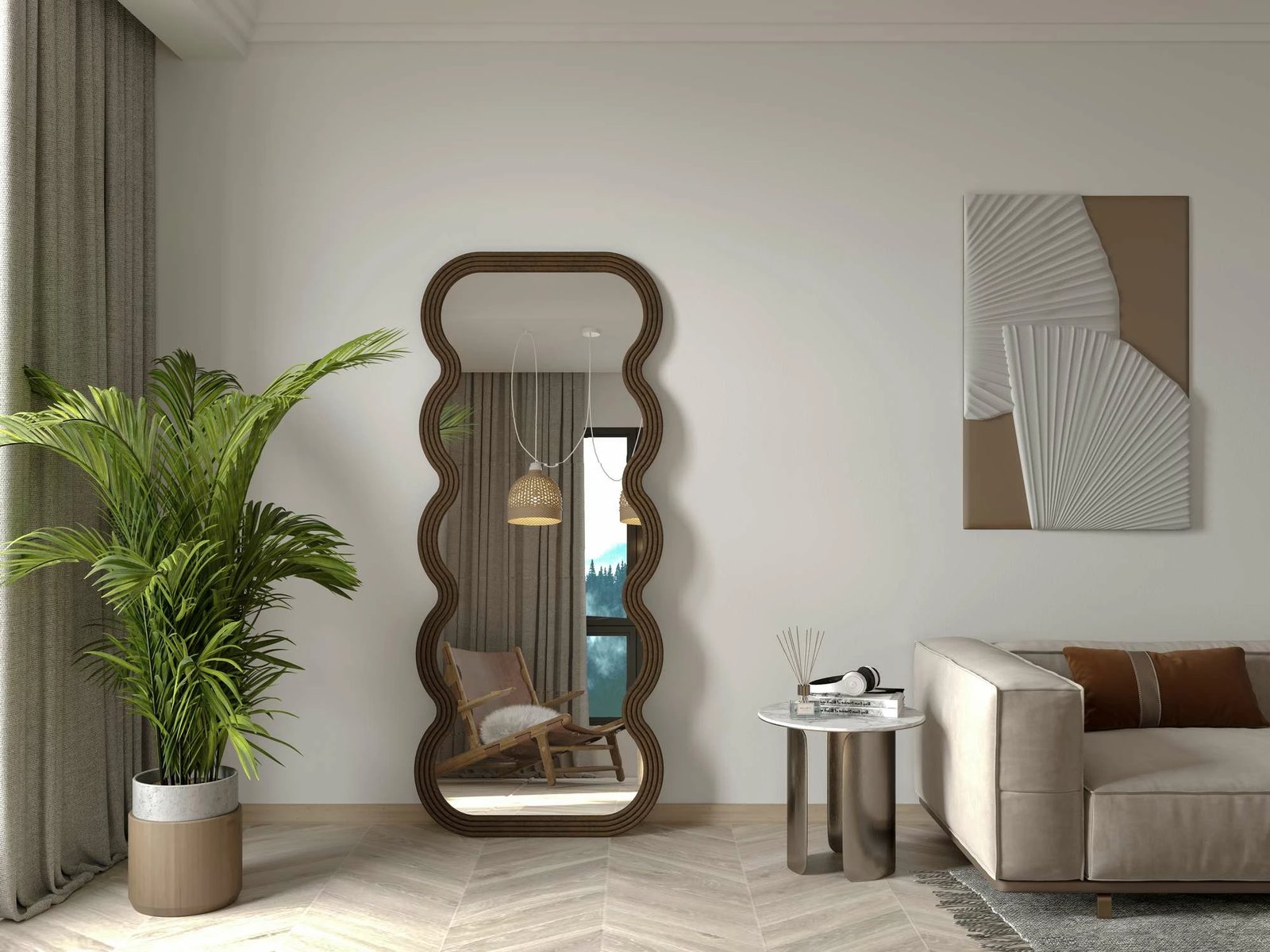 Pasqyrë Cheval, ngjyrë kafe, Skye Decor, valë, 70x170cm Pasqyrë Cheval, ngjyrë kafe, Skye Decor, valë, 70x170cm