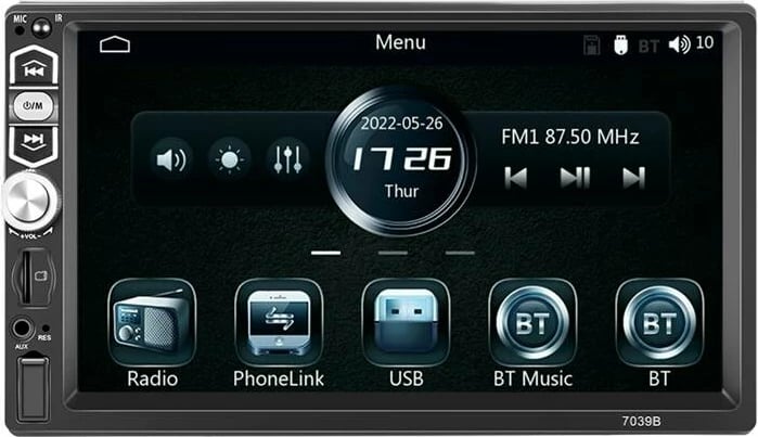 Monitor veture Podofo A3061, 7.0", Carplay & Android Auto, Bluetooth 5.1, Ekran HD